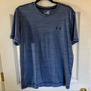 Under Armour Blue Men’s M HeatGear V Neck Short Sleeve Loose Fit Tee
